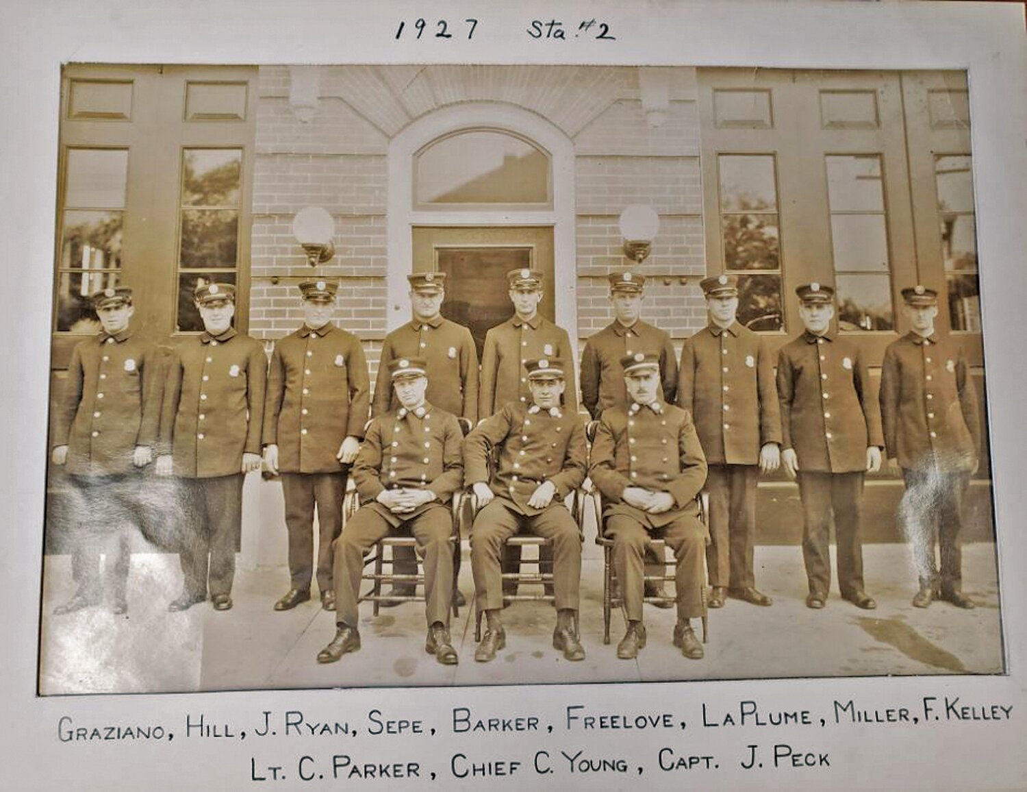 A 1927 photo of Fire Station 2 and its crew submitted by current Fire Chief James Warren